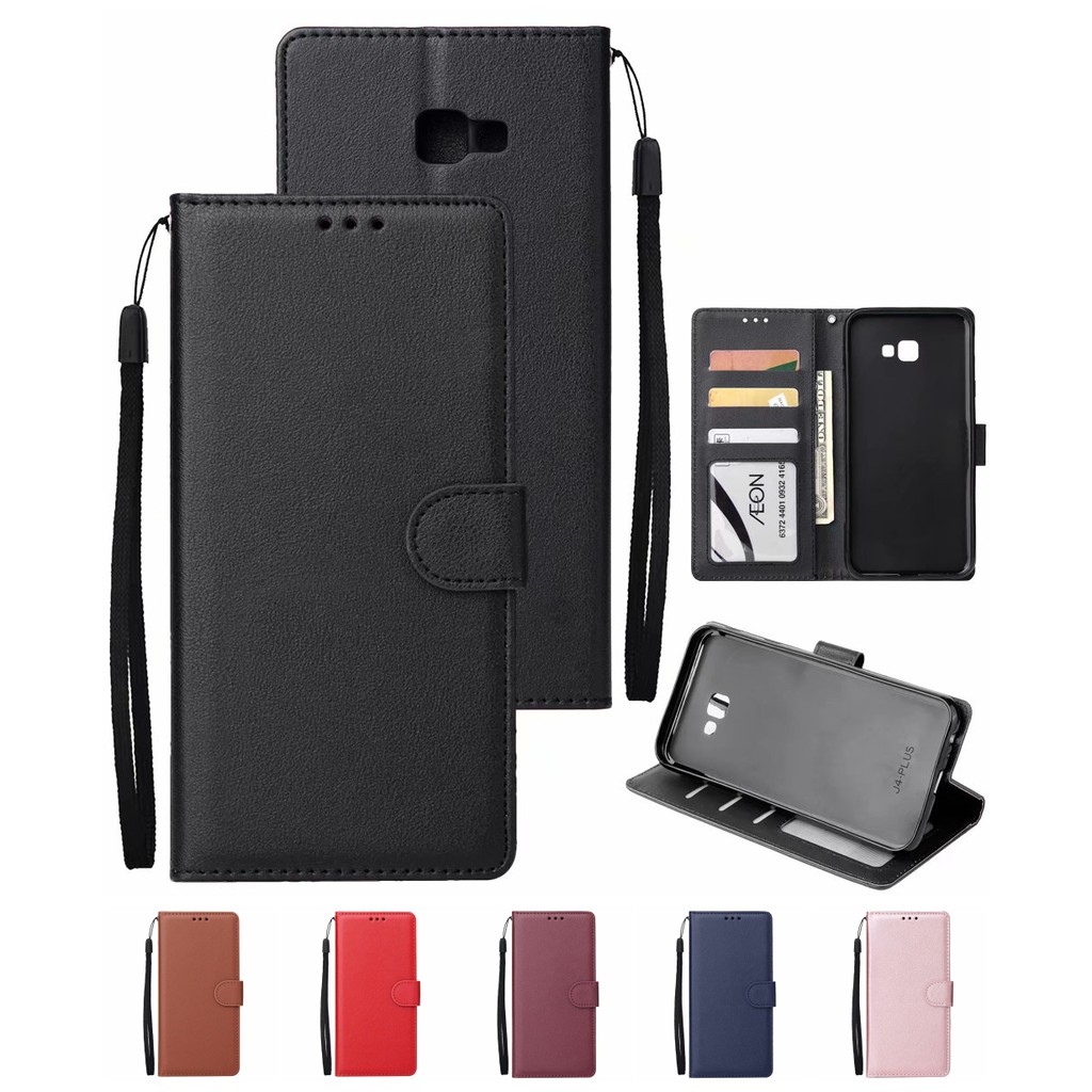 ภาพหน้าปกสินค้าเคส Samsung Galaxy J6+ J4 J6 Plus 2018 J5 J7 Pro 2016 2017 Flip Cover Wallet Case Leather เคสหนัง Card เคสฝาพับ เคสเคสโทรศัพท์หนังฝาพับพร้อมช่องใส่บัตรสําหรับ SamsungGalaxy J6plus J4plus J 6 J 4 J 5 J 7 j7Pro j5pro samsungj7 samsungj4 samsungj6 samsungj5