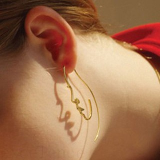 1 Pair Women Girls Abstract Face Contour Earrings Wire Drop Dangle Personality Earrings Jewelry ELEN