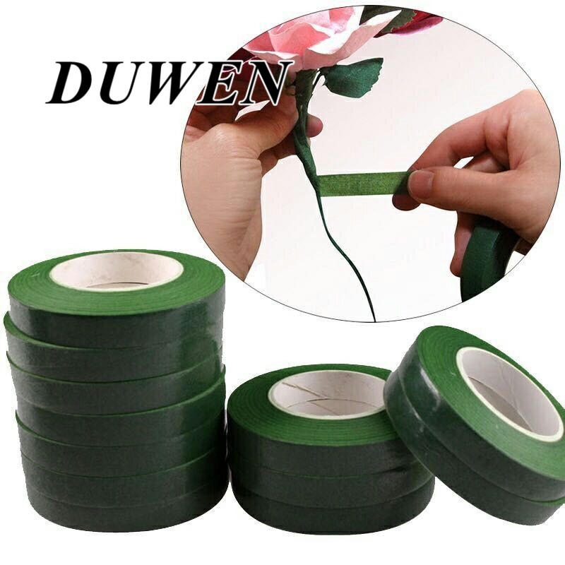 duwen-เทปดอกไม้ประดิษฐ์-ไนล่อน-30-หลา-12-มม-สีเขียว