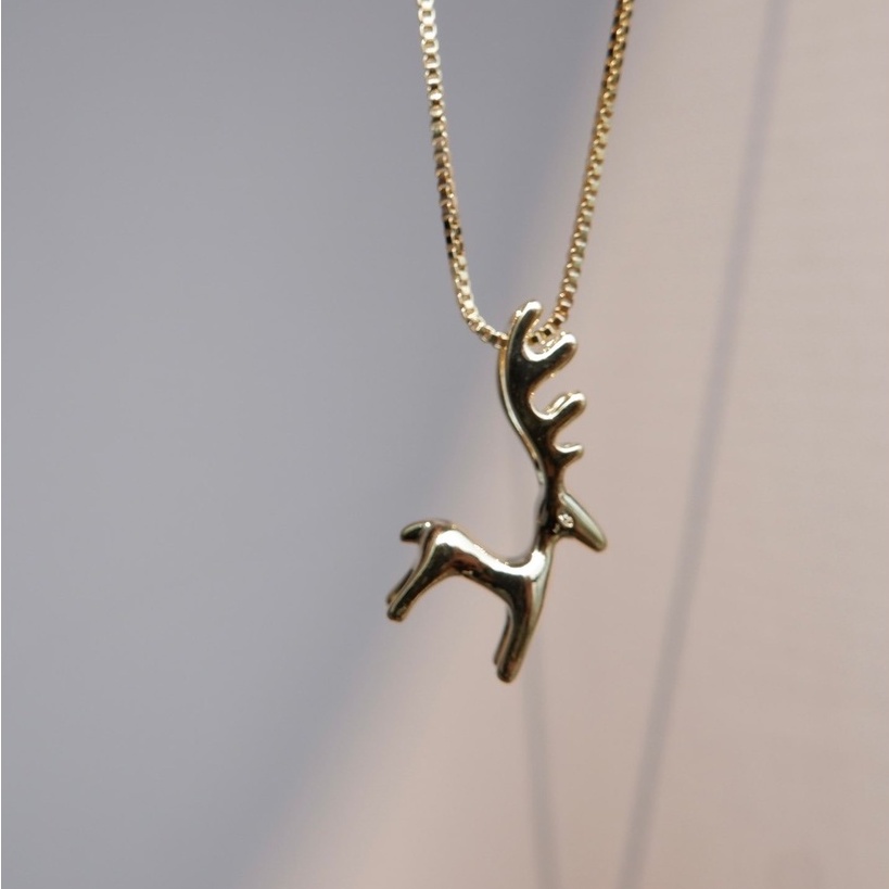 สร้อยคอประดับจี้รูปกวาง-ไม่ลอก-ไม่ดำ-ไม่แพ้-tiny-bambi-necklace-apostrophe-x