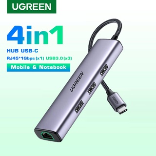 UGREEN รุ่น 60600 4in1 Hub USB-C Multifunctional Hub Docking Station Adapter พร้อม USB3.0(x3)+RJ45(x1) speed up to 5Gpbs