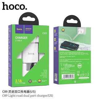 HOCO C89 Charger Set ชุดหัวชาร์จ 2 พอร์ต พร้อมสายชาร์จ USB ชาร์จได้ 2 อุปกรณ์พร้อมกัน