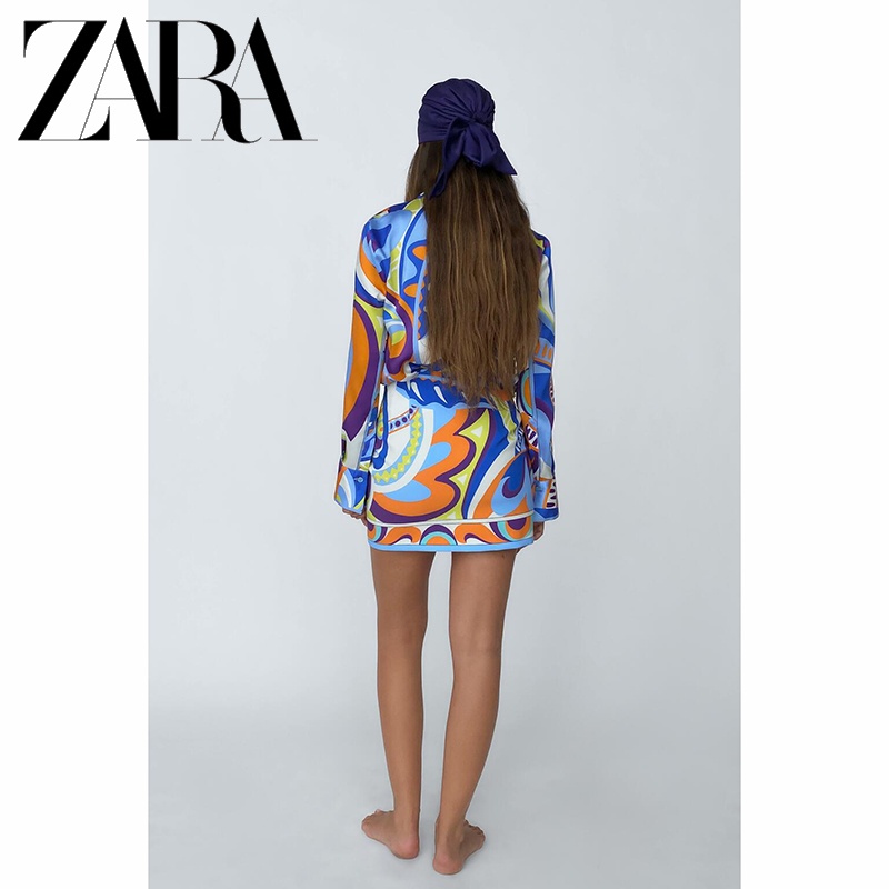 zara-ใหม่-เสื้อเชิ้ต-แขนยาว-คอปก-พิมพ์ลาย-ผ่าข้าง-แฟชั่นฤดูร้อน-สําหรับผู้หญิง