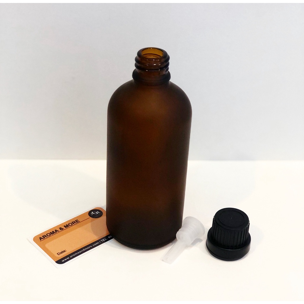 ขวดแก้วอโรมาสีชาขุ่น-ฝาเกลียวพร้อมจุกหยด-เลเบล-3ขวด-แพค-essential-oil-bottle-sandy-amber-10-30-100ml-3pcs