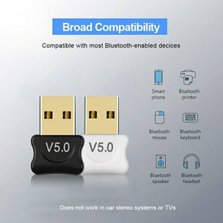 อะแดปเตอร์ USB Bluetooth 5.0 เครื่องส่งสัญญาณบลูทูธตัวรับสัญญาณ Bluetooth Dongle ไร้สาย USBอะแดปเตอร์สำหรับ PC notebook