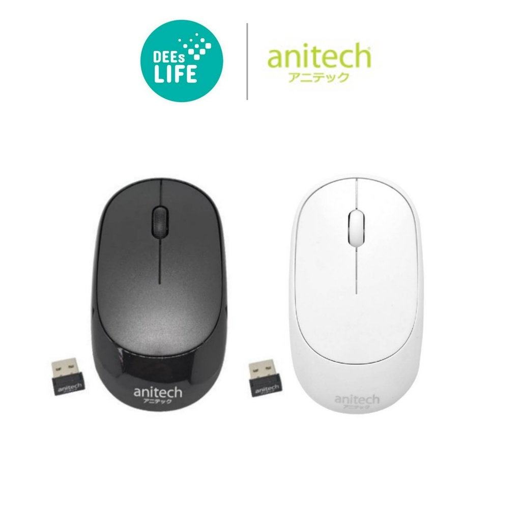 ภาพหน้าปกสินค้าAnitech Wireless mouse Silent Click 2.4G เม้าส์ไร้สาย รุ่น W224 รับประกัน 2 ปี