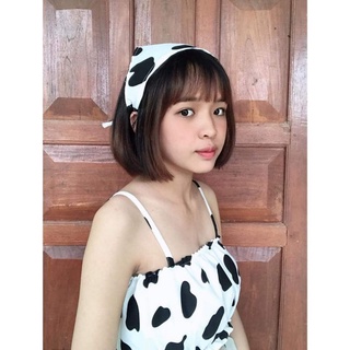 ⚡พร้อมส่ง🔥เสื้อ สายเดี่ยว เกาะอกลายวัวสุดฮิต 🐄🐮น่ารักๆ