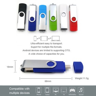 ภาพขนาดย่อของภาพหน้าปกสินค้าแฟลชไดรฟ์สีเขียว USB Flash Drive สำหรับ Android Smart Phone Pen Drive USB จากร้าน hulianjia.th บน Shopee