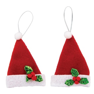 หมวกซานต้าจิ๋ว  ขนาด 2*3 นิ้ว จำนวน 4 ชิ้้น (6801-01) ออร์นาเม้นท์ ของประดับ ของตกแต่งเทศกาลคริสต์มมาส