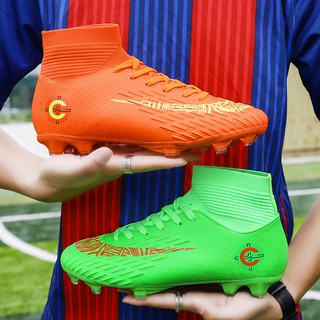 รองเท้าฟุตบอลคุณภาพสูง Size:33-46 FG C Ronaldo Soccer shoes รองเท้าฟุตบอลเด็ก รองเท้าฟุตบอลสำหรับผู้ใหญ่