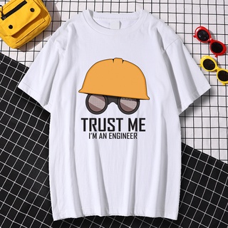 ROUNDคอลูกเรือNeckเสื้อยืด พิมพ์ลาย Trust Me IM An Engineer สไตล์ฮิปฮอป แฟชั่นฤดูร้อน สําหรับผู้ชาย-4XL