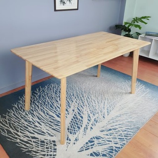 ภาพหน้าปกสินค้าโต๊ะกินข้าว โต๊ะอาหารไม้แท้ Evergreen-Furniture Dining Table 1.5 เมตร (ราคานี้เฉพาะโต๊ะ) ทำจากไม้ยางพารามี 2 สีให้เลือก ที่เกี่ยวข้อง