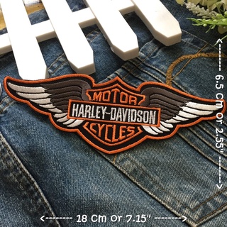 Harley ตัวรีดติดเสื้อ อาร์มรีด อาร์มปัก ตกแต่งเสื้อผ้า หมวก กระเป๋า แจ๊คเก็ตยีนส์ Racing Embroidered Iron on Patch