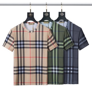 BURBERRY เสื้อยืดคอกลม แขนสั้น ลายสก๊อต สไตล์คลาสสิก สําหรับผู้ชาย 2022 JE87