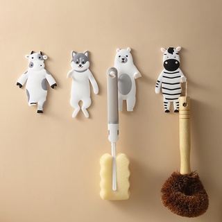 Cartoon Bendable Iron Hooks Cute Pet Fun PVC Soft Glue Free Punching Hooks