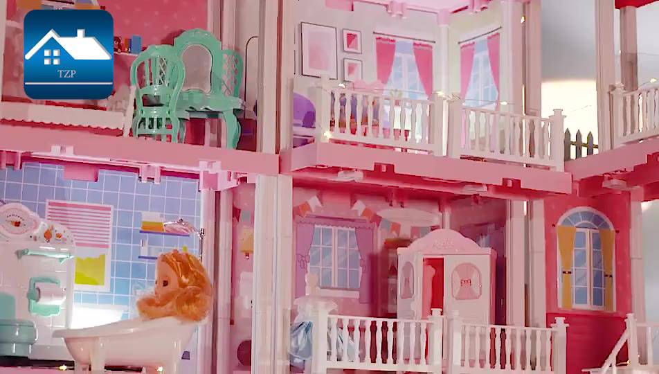 บ้านบาร์บี่สุดหรู-บ้านบาร์บี่จำลอง-4ชั้น-ของเล่นสำหรับเด็ก-บ้านตุ๊กตา-เฟอร์นิเจอร์-สุดหรู