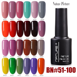 🔴 BN#51-#100  (ขวดสีดำBLACK) สีทาเล็บเจล  Nature UV/LED ยาทาเล็บเจล สีทาเล็บเจล ยาทาเล็บ Gel