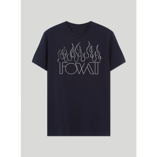 เสื้อยืดเเนวสตรีท เวอร์ชั่นเกาหลี FOWAT FIRE #22006-1 BW1