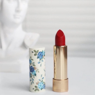 Gucci Tipping Silk Lip Balm Limited Edition Blue Floral Lipstick 3.5g ลิปสติก ลายดอกไม้ สีฟ้า 3.5 กรัม#25 #203 #520