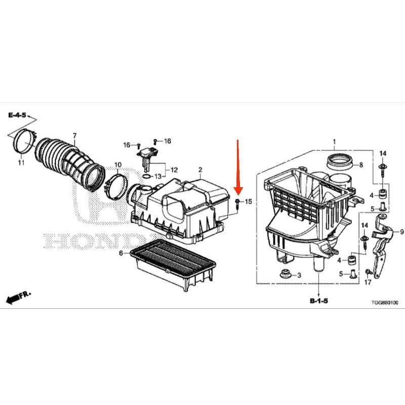 น็อตเสื้อกรองอากาศ HONDA CIVIC FC-FK/FE E:HEV / เครื่อง1.5 TURBO แท้ ...