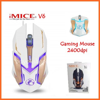 เมาส์เกมมิ่ง iMICE V6 Mouse 2400DPI Professional Wired Gaming USB Optical Wired Mouse Mice 6 Buttons.