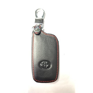TOYOTA REVO TRD SPORT ซอง รีโมท กุญแจ หนังเเท้ มีทุกรุ่น 3 ปุ่ม Remote Control Key Bag Shell Case Black Leather 3 Button