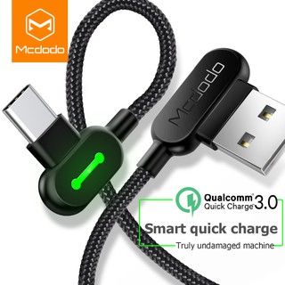 mcdodo usb type c 90 fast charging usb c สายเคเบิ้ล type - c เชื่อมต่อข้อมูลสําหรับ samsung s 8