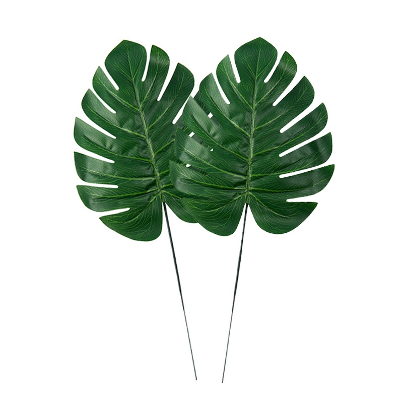 2ชิ้น-monstera-ใบไม้ประดิษฐ์สีเขียวสําหรับตกแต่งบ้าน