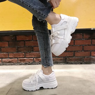 🔥Hot sale！ เพิ่มรองเท้านักเรียนสีขาวในฤดูใบไม้ผลิปี 2020 เวอร์ชั่นเกาหลีใหม่ของ ulzzang Harajuku รองเท้าผู้หญิงกีฬาระบา
