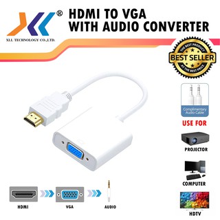 สายแปลงจาก HDTV ออก VGA+audio, HDTV to VGA + Audio Converter Adapter รองรับ 1080P คละสีขาว สีดำ