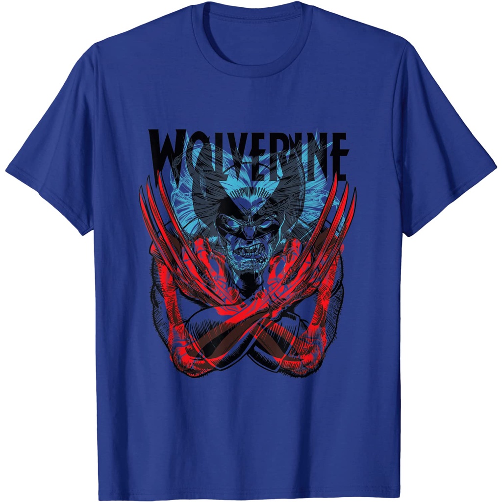 marvelเสื้อยืดแขนสั้น-marvel-x-men-mutant-wolverine-claws-x-ray-retro-t-shirt-marvel-short-sleeve-t-shirts-lt-tc