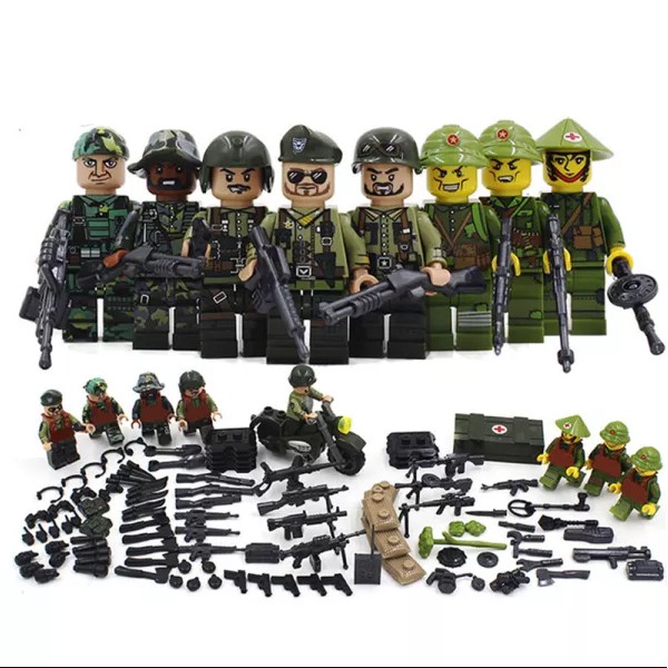 ชุดของเล่นตัวต่อเลโก้ทหารเวียดนาม-ww2-ww2-us-cs-สําหรับเด็กก่อนวัยเรียน-อายุ-3-ปีขึ้นไป-8-ชิ้น
