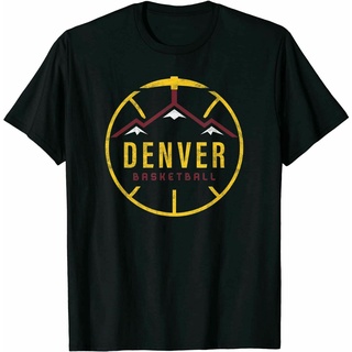 เสื้อยืด พิมพ์ลาย Denver Nuggets Cool Mountain Gold Basketball Fan สําหรับผู้ชาย