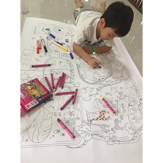 ภาพระบายสี ขนาดใหญ่ Coloring Poster เสริมจินตนาการเด็ก พัฒนากล้ามเนื้อมัดเล็ก กระดาษระบาย