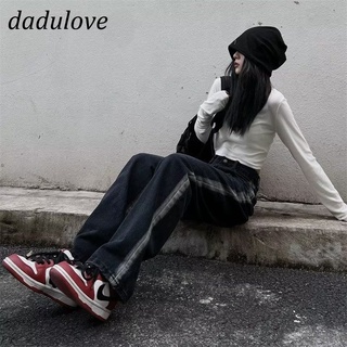 DaDulove💕 New Ins American Retro Gradient Black Jeans Street Loose Casual Pants Wide Leg Pants Fashion Womens Clothing