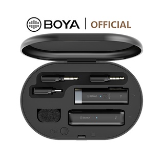 สินค้า Boya BY-WM3D/WM3U Wireless Microphone ไมโครโฟนปกไร้สายขนาดเล็กสําหรับสมาร์ทโฟนกล้องพีซีแล็ปท็อปอุปกรณ์ Type-C อุปกรณ์ฟ้าผ่า Vlog สตรีมสด