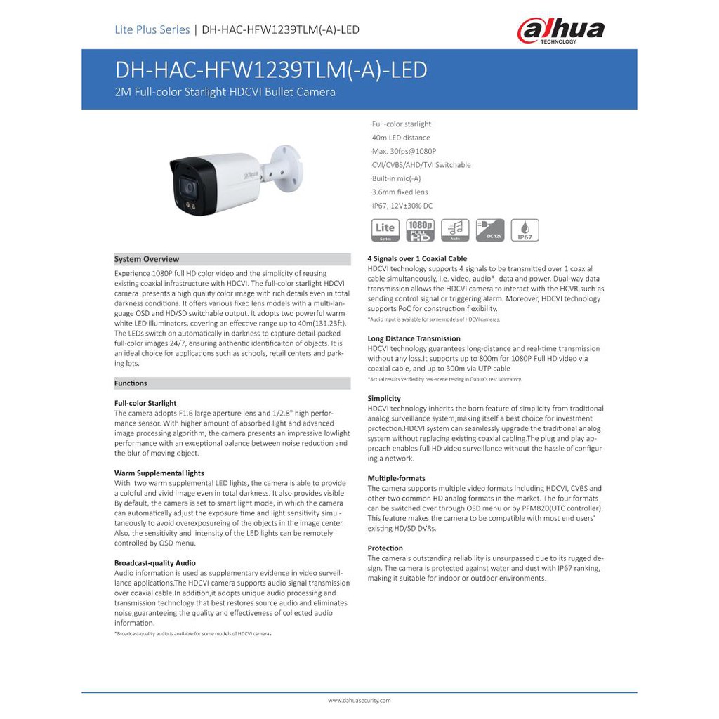 dahua-กล้องวงจรปิด-ความละเอียด-2ล้านพิกเซล-มีไมค์-รุ่น-hac-hfw1239tlmp-a-led-s2-ภาพสี-24ชั่วโมง