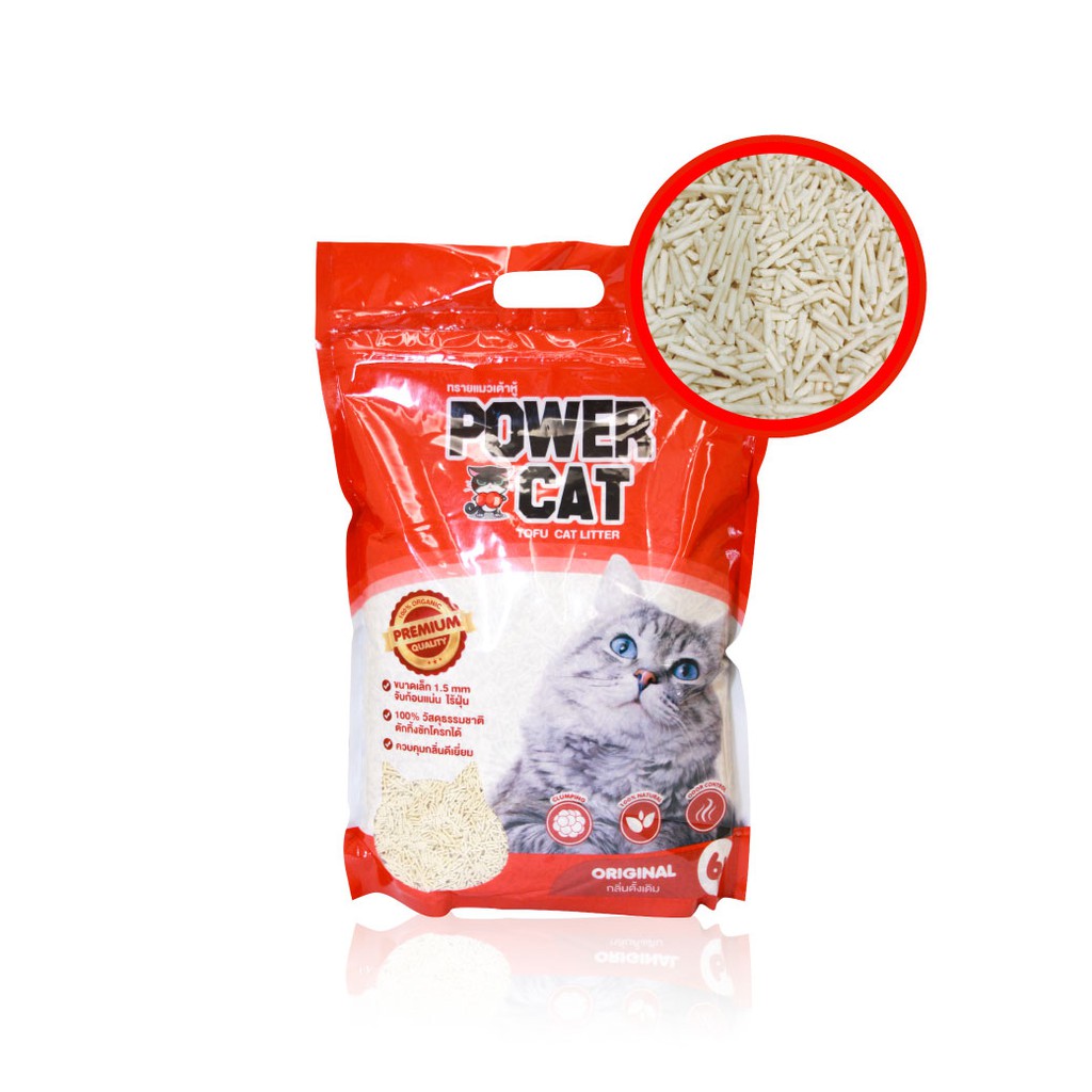 ภาพหน้าปกสินค้าทรายแมวเต้าหู้ Power Cat แท่งเล็ก 1.5 mm เกรดพรีเมี่ยม จากร้าน kkpowercat บน Shopee