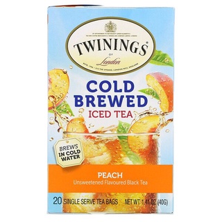 (พร้อมส่งทันที) ชา ทไวนิงส์ Twinings, ชาพีช ชาเย็น หอม หวาน อร่อยชื่นใจ Cold Brewed Iced Tea, Peach 20 ซอง