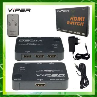 VIPER HDMI SWITCH อุปกรณ์สลับสัญญาณHDMI 3อุปกรณ์ ออก1จอ รุ่น VPR-SW3x1