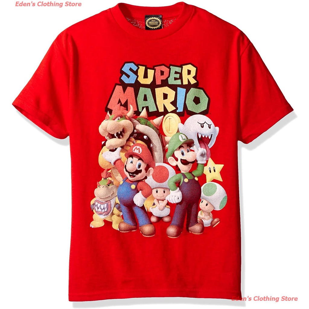 ใส่สบายๆสินค้ามาใหม่edens-clothing-store-new-nintendo-boys-super-mario-groupage-graphic-t-shirt-เสื้อยืดผ้าฝ้าย-100