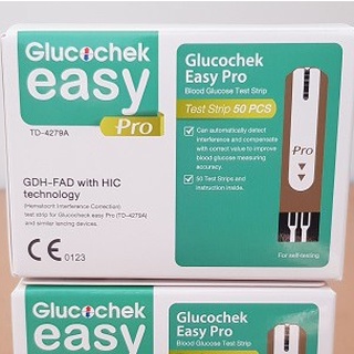 สมาพันธ์ แผ่นตรวจระดับน้ำตาลในเลือด เอ็กซ์เตอร์ กลูโคเช็ค อีซี่ โปร 50ชิ้น  GLUCOCHEK EASY PRO TEST STRIP 50S