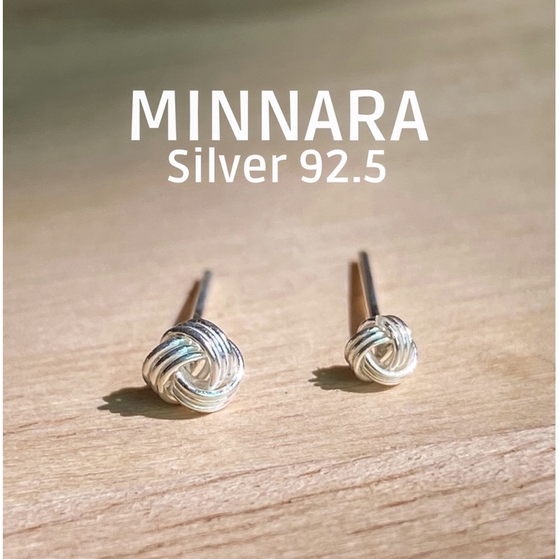 ภาพหน้าปกสินค้าSILVER 92.5 ต่างหูเงินแท้ ต่างหูตะกร้อ เงินแท้แน่นอน จากร้าน minnara.acc บน Shopee