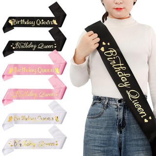 Birthday Queen Sash Butterfly Selempang Girls Birthday Party Accessory Decoration Party Favors