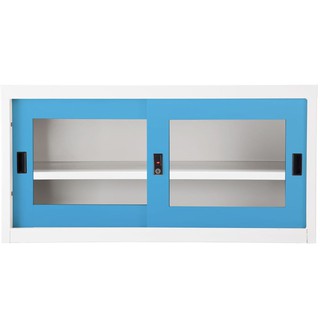 ตู้เอกสาร ตู้เหล็กบานเลื่อนกระจก KIOSK USB-2 สีขาว/ฟ้า เฟอร์นิเจอร์ห้องทำงาน เฟอร์นิเจอร์และของแต่งบ้าน CABINET STEEL US