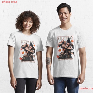 photo man top Shadows Die Twice เสื้อยืด เซกิโระ เสื้อคู่ Samurai Video Game Shinobi Sekiro Essential T-Shirt women