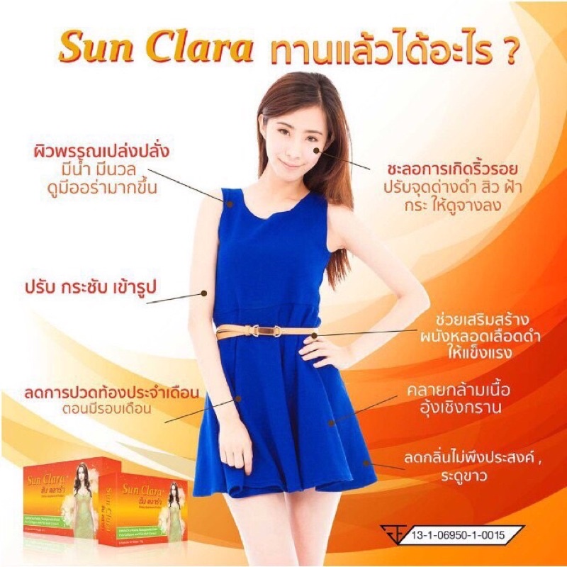 sun-clara-ซัน-คลาร่า-กล่องส้ม-อาหารเสริมสำหรับผู้หญิง-30แคปซูล