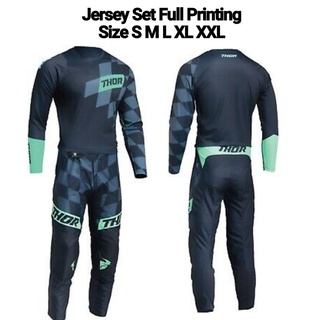 เสื้อกีฬาแขนสั้น พิมพ์ลาย Jerset Jersey Set Trail Cross Pants 31