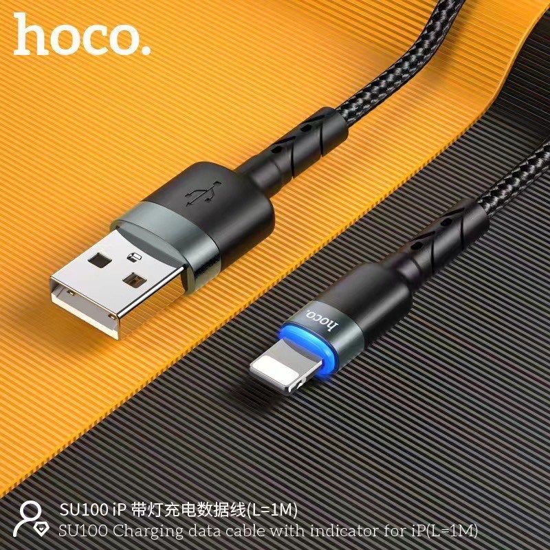 Hoco SU100 3A LED Charging Data Cable สายชาร์จเร็วพร้อมไฟ LED แสดงสถานะ ...