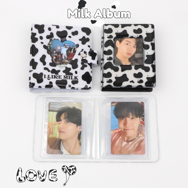 ภาพหน้าปกสินค้าCow Milk Photo Album MINI 3 inch Album Photocards Holder for Lomo Card Collection จากร้าน susiestore.th บน Shopee